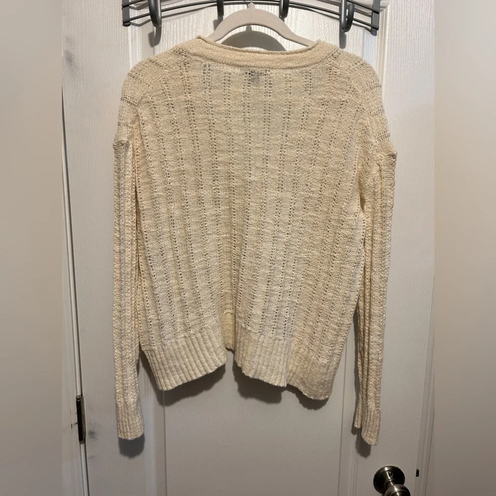 J. Crew Point Sur open‎ knit cardigan women’s XS boxy cream coastal cowgirl boho